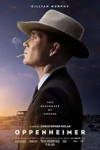 Oppenheimer poster artwork featuring Cillian Murphy as J. Robert Oppenheimer